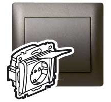 Legrand Galea Life Темная Бронза Розетка 2К+З,с кр.