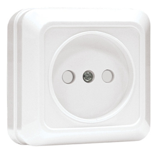 EKF Рим Розетка 1-мест. 10А б/з бел. с защ. штор.