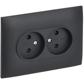 IEK SKANDY Титан Розетка 2-ая б/з с защитными шторками 10А в сборе SK-R09T