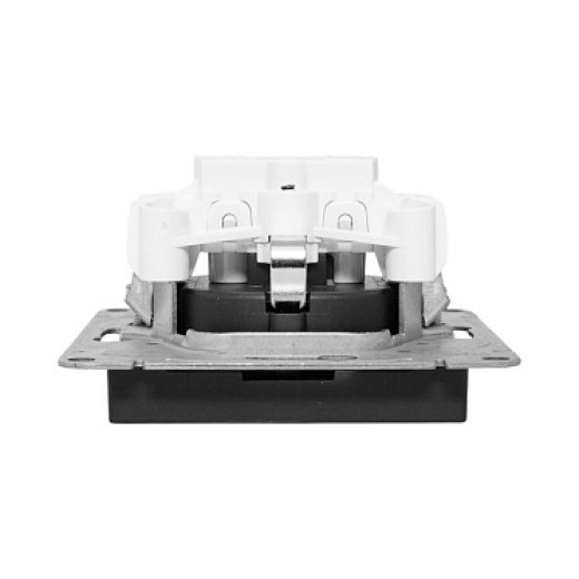 EKF Эпика Механизм розетки, 16А, с заземлением, без шторок, чёрный