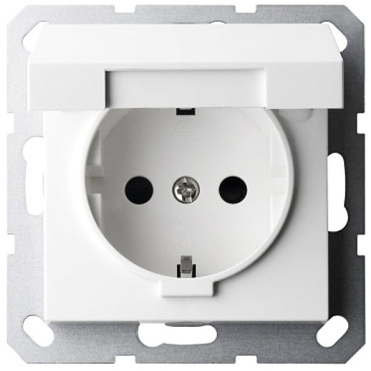 Jasmart G Белый глянцевый Розетка с/з со шторками с крышкой 16A 250V~