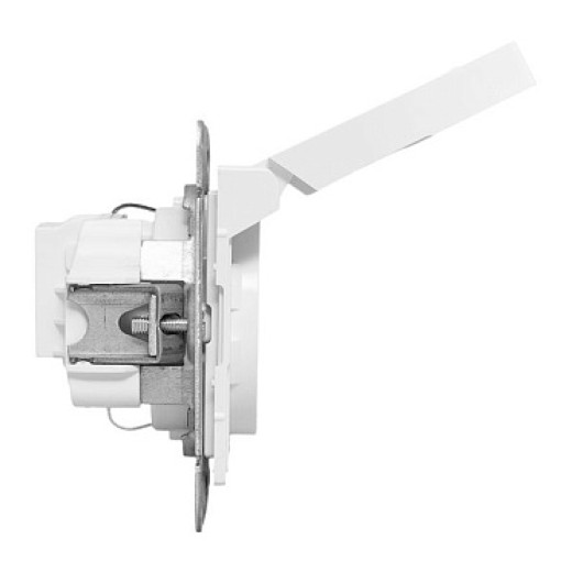 EKF Эпика Механизм розетки, 16А, IP44, с заземлением, со шторками, c крышкой, белый