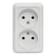 EKF PROxima Рим Розетка 2-местная 10А без заземления белая