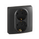 Legrand/Daccord INSPIRIA Антрацит Розетка 2X2К+З шт