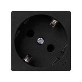 Simon Schuko Графит Розетка 2к+з с инд.напряжения, 45х45мм