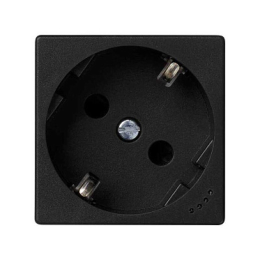 Simon Schuko Графит Розетка 2к+з с инд.напряжения, 45х45мм