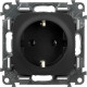 Legrand Valena ALLURE DIY Антрацит Розетка 1-ая с/з, безвинт.зажим