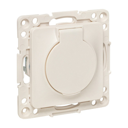 EKF PROxima Стокгольм Белый Розетка с/з, со шторками и крышкой, 16А, IP44