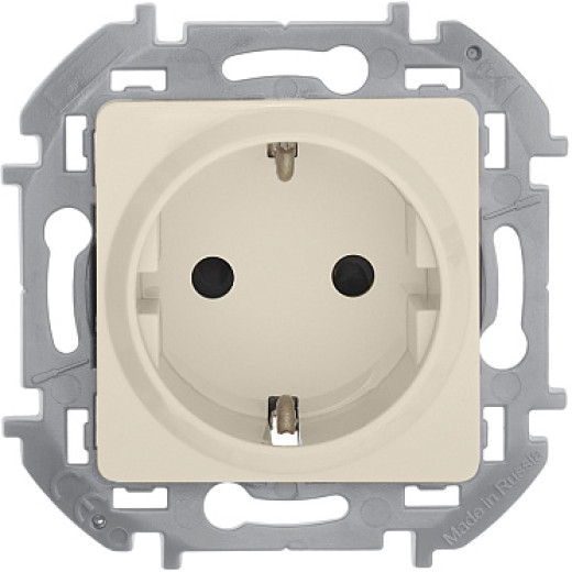 Legrand/Daccord INSPIRIA Слоновая кость Розетка 2К+З со шторками - немецкий стандарт - 16 А - 250 В