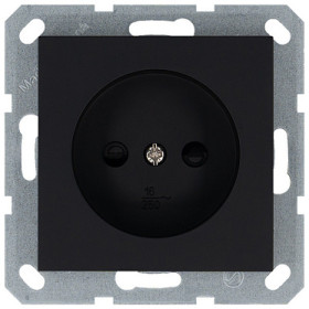 Jasmart G Антрацит Розетка б/з со шторками 16A 250V~