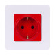 Legrand/Daccord INSPIRIA Красный Розетка с/з со шторками