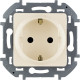 Legrand/Daccord INSPIRIA Слоновая кость Розетка 2К+З со шторками - немецкий стандарт - 16 А - 250 В