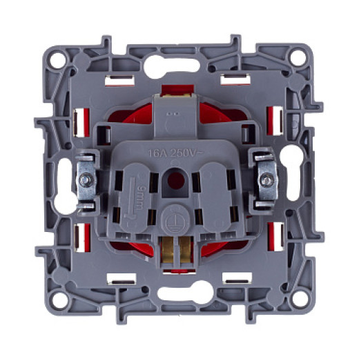 Legrand Etika Красный Розетка с/з со шторками