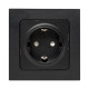EKF PROxima Стокгольм Черный Розетка с/з, со шторками, 16А ,винт.клеммы