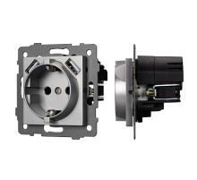 Arlight Механизм розетки с USB зарядкой SCT-MUAA-PL-GR-V (250V, 16A) (-)