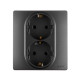 Legrand/Daccord INSPIRIA Антрацит Розетка 2X2К+З шт