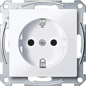 Schneider Electric Merten SM Бел Актив Розетка с/з с защитными шторками безвинт. зажим