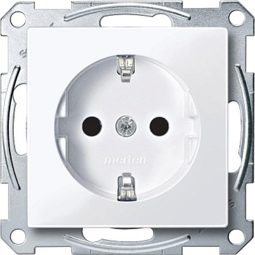Schneider Electric Merten SM Бел Актив Розетка с/з с защитными шторками безвинт. зажим