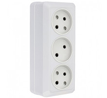 EKF PROxima Рим Розетка 3-местная 10А без заземления белая