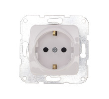 KRANZ DEA Розетка 1-ая керамика с/з с/у 16А меx. Бел