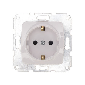 KRANZ DEA Розетка 1-ая керамика с/з с/у 16А меx. Бел