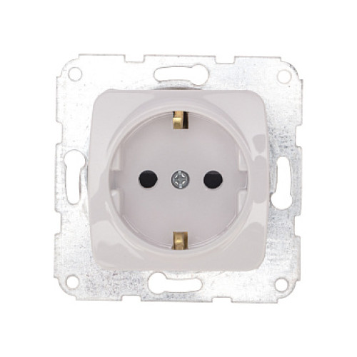 KRANZ DEA Розетка 1-ая керамика с/з с/у 16А меx. Бел