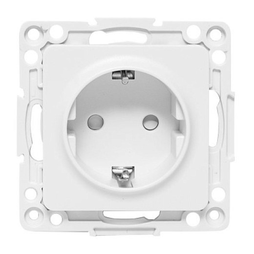 EKF PROxima Стокгольм Белый Розетка с/з, со шторками, 16А, винт.клеммы