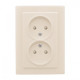 EKF Basic Минск Бежевый Розетка 2-ая, б/з, со шторками, 10А, СП