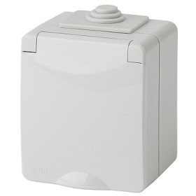 ЭРА 11-2602-03 Эксперт Серый Розетка с/з со шт ОУ IP65