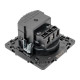 EKF Стокгольм Механизм Розетки 1-местной с/з, USB A+C 16А винтовые клеммы черный с защ. штор.