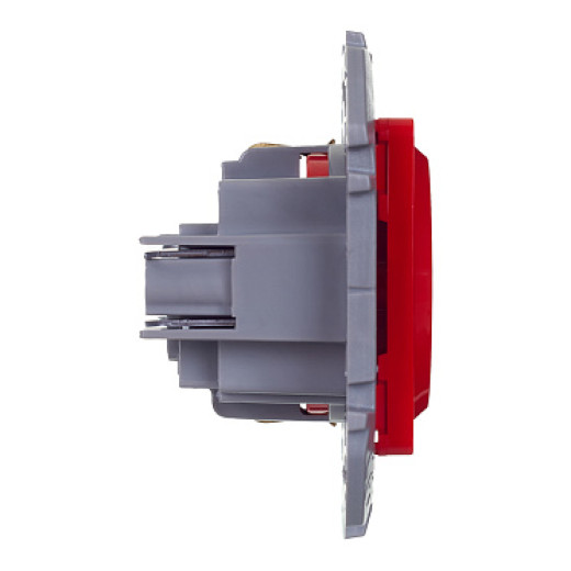 Legrand/Daccord INSPIRIA Красный Розетка с/з со шторками