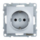 Legrand/Daccord SUNO Алюминий Розетка 2К+З 16А 250В с защитными шторками. Винтовые зажимы.