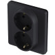 Legrand/Daccord INSPIRIA Антрацит Розетка 2 x 2К+З - немецкий стандарт - 16 А - 250 В
