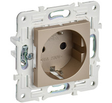 IEK SKANDY Шампань Розетка с/з с защитными шторками 16А б/к SK-R06Sh