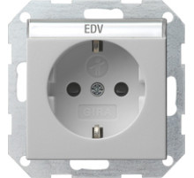 Gira Розетка с з/к, с затвором (shutter) и символом  и полем для надписи