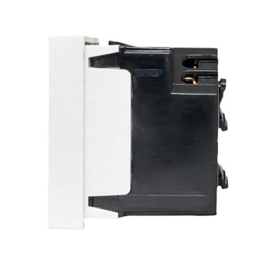 EKF Розетка 45х45 с зазем. 45 градусов, быстрозажимные клеммы, белая