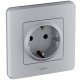 Legrand/Daccord INSPIRIA Алюминий Розетка 2К+З - немецкий стандарт - 16 А - 250 В