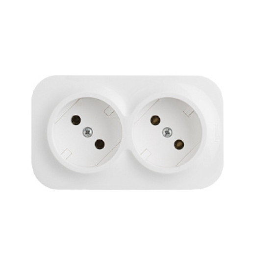 Legrand Quteo IP 20 Белый Розеточный блок с предварительным подключением 2 x 2К без шторок - 16 A - 250 В~