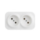 Legrand Quteo IP 20 Белый Розеточный блок с предварительным подключением 2 x 2К без шторок - 16 A - 250 В~