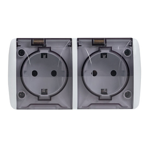 EKF PROxima Владивосток Розетка 2-местная 16А с заземлением с прозрачной крышкой IP54