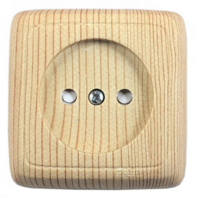 Hegel Альфа наруж Сосна РА16-104-02 Розетка, со шторками, с изол. пластиной