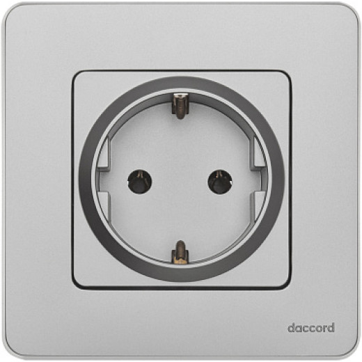 Legrand/Daccord INSPIRIA Алюминий Розетка 2К+З - немецкий стандарт - 16 А - 250 В
