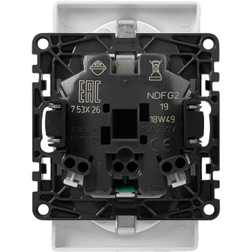 Legrand Valena LIFE DIY Бел Розетка 2-ая с/з с защитными шторками, безвинт.зажим