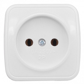 EKF Basic Минск Белый Розетка б/з, 10А, ОП