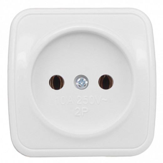 EKF Basic Минск Белый Розетка б/з, 10А, ОП