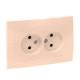 EKF PROxima Валенсия розетка 2-местная б/з 10А кремовая с защ. штор.