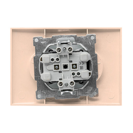 EKF PROxima Валенсия розетка 2-местная б/з 10А кремовая с защ. штор.