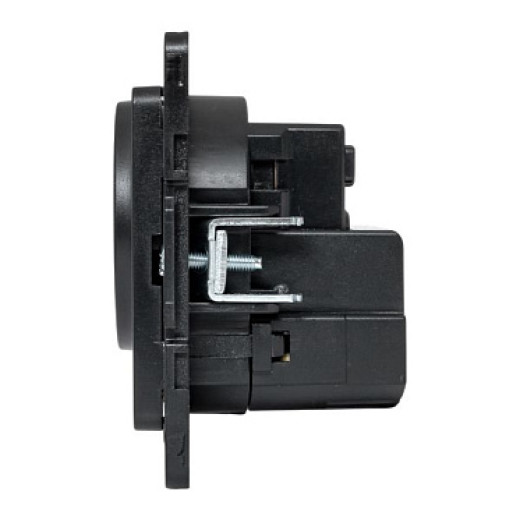 EKF Стокгольм Механизм Розетки 1-местной с/з, USB A+C 16А винтовые клеммы черный с защ. штор.