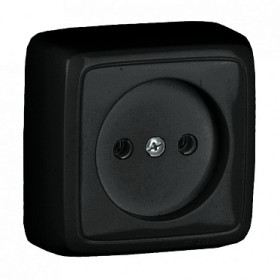 HEGEL Черный РА16-103-08 Розетка открытой установки, одноместная, с изолирующей пластиной