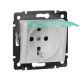 Legrand Valena Бел Розетка 1-ая с/з с крышкой и защитными шторками IP44 (к простой рамке)